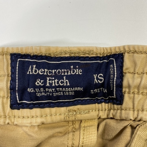 Abercrombie & Fitch Khaki Drawstring Stretch Chino Shorts Size XS - Picture 7 of 8